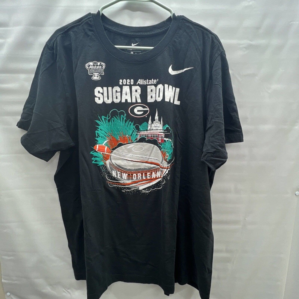 Nike UGA Georgia T Shirt Graphic Black 2020 Dawgs Sugar Bowl Size XL
